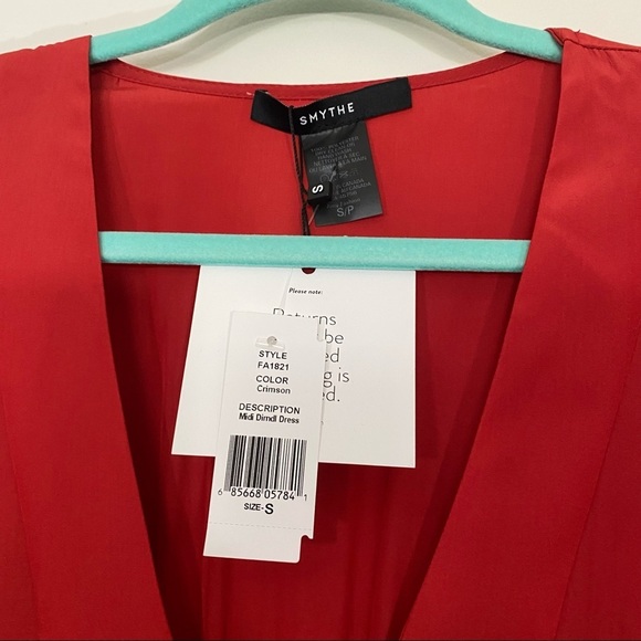 NWT Smythe Dirndl Midi Dress Crimson Red Small - Picture 3 of 7